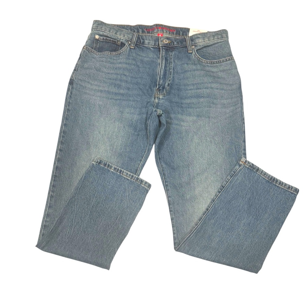 LUCKY BRAND Athletic Light Wash Straight 410 Blue Denim Jeans NWT 34/30 - Picture 1 of 8
